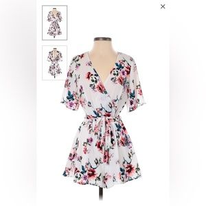 Floral White Romper